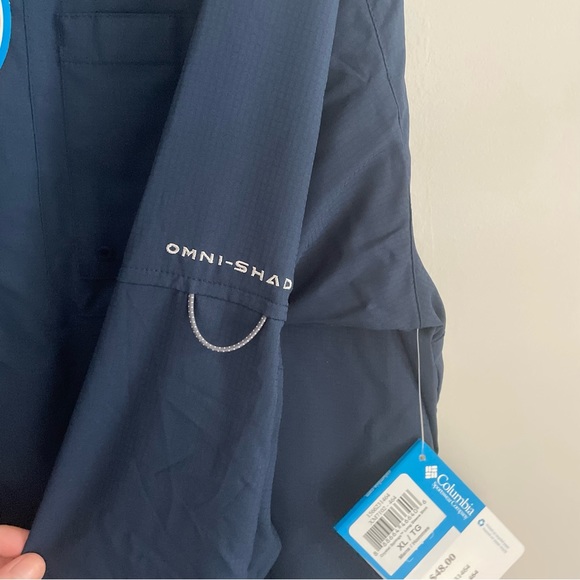 NEW COLUMBIA PFG UPF CRYSTAL SPRINGS LONG SLEEVE BUTTON FRONT FISHING SHIRT BLUE - Picture 11 of 11